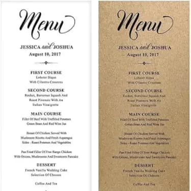 Wedding Menu Cards category